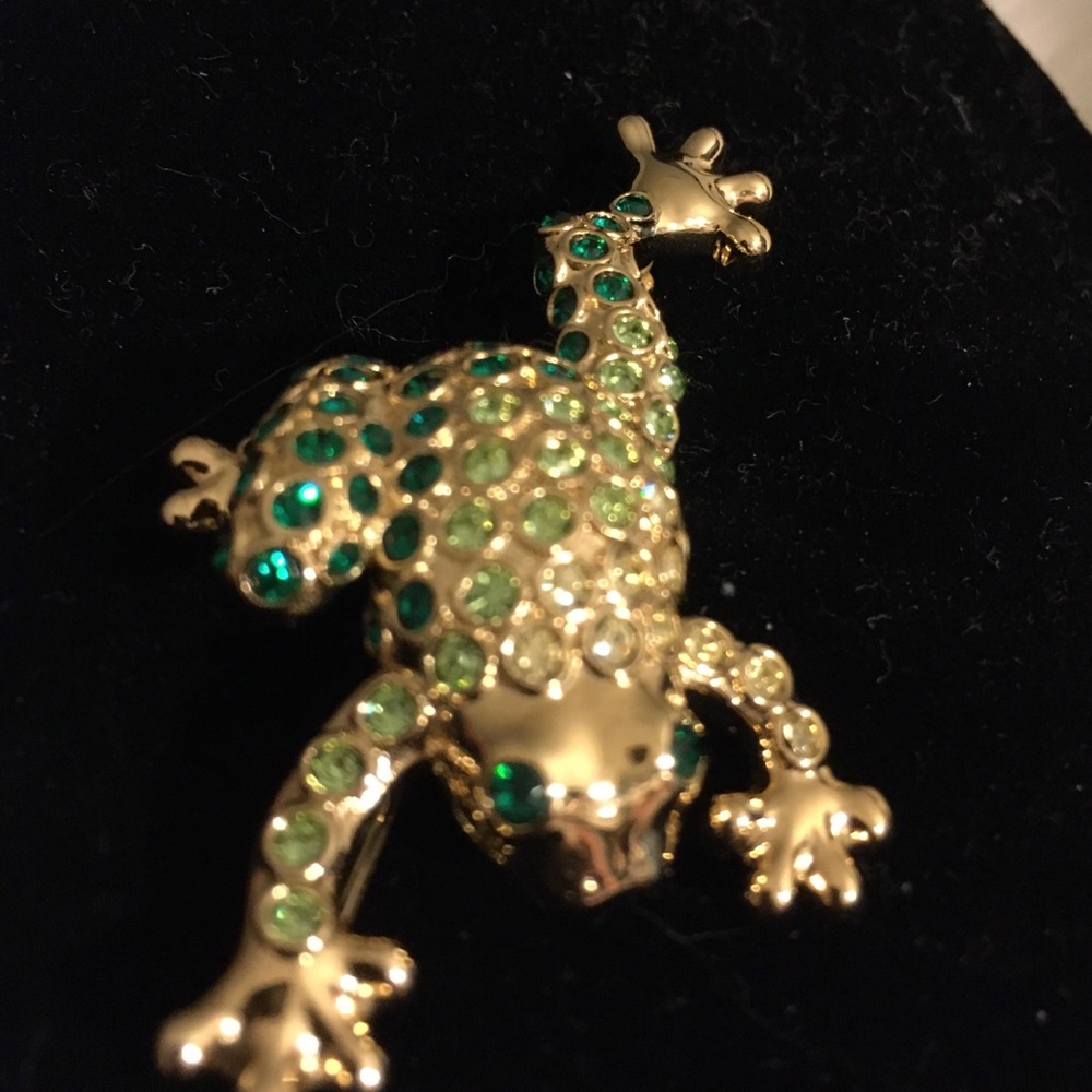 😎🎁❤️ vintage Money crystal Frog brooch  pin❤️🎁 - Picture 6 of 15